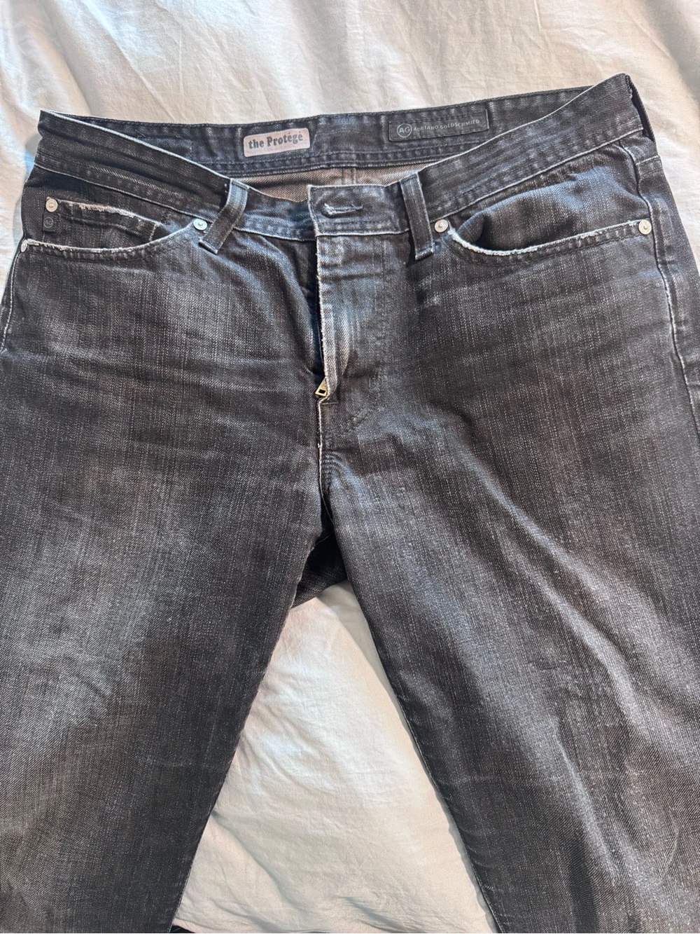 AG Adriano Goldschmied Protege Slim Straight Jeans in weathered black 33w32l